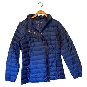 Cole Haan Size S Blue Packable Lightweight Premium Down Jacket w/ Hood
